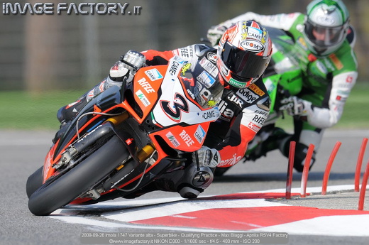 2009-09-26 Imola 1747 Variante alta - Superbike - Qualifyng Practice - Max Biaggi - Aprilia RSV4 Factory